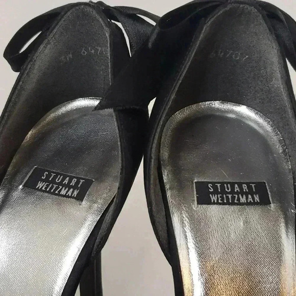 STUART WEITZMAN Satin Bow Accents D'Orsay Pumps Size 8 - Picture 7 of 7